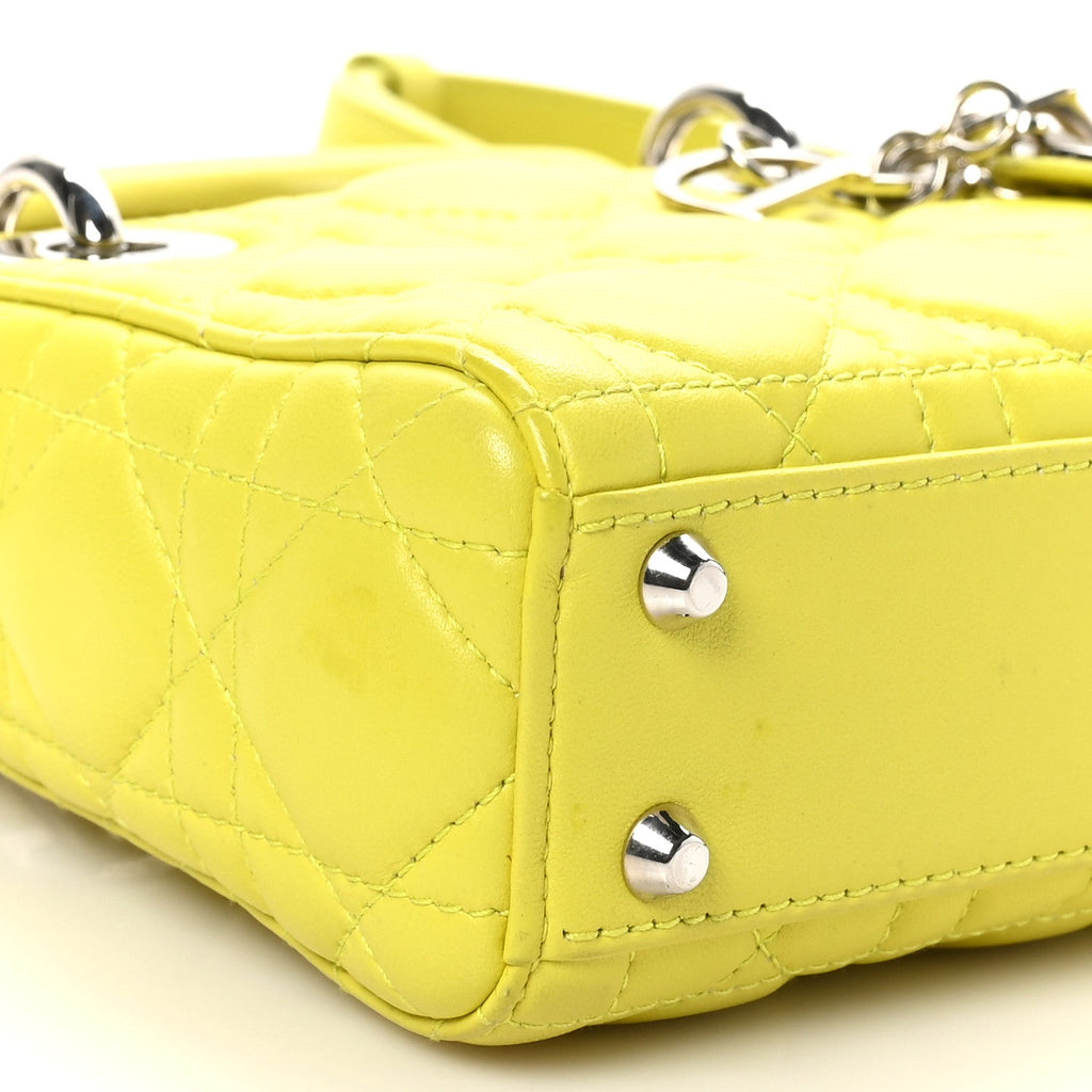 Lambskin Cannage Nano Lady Dior Acid