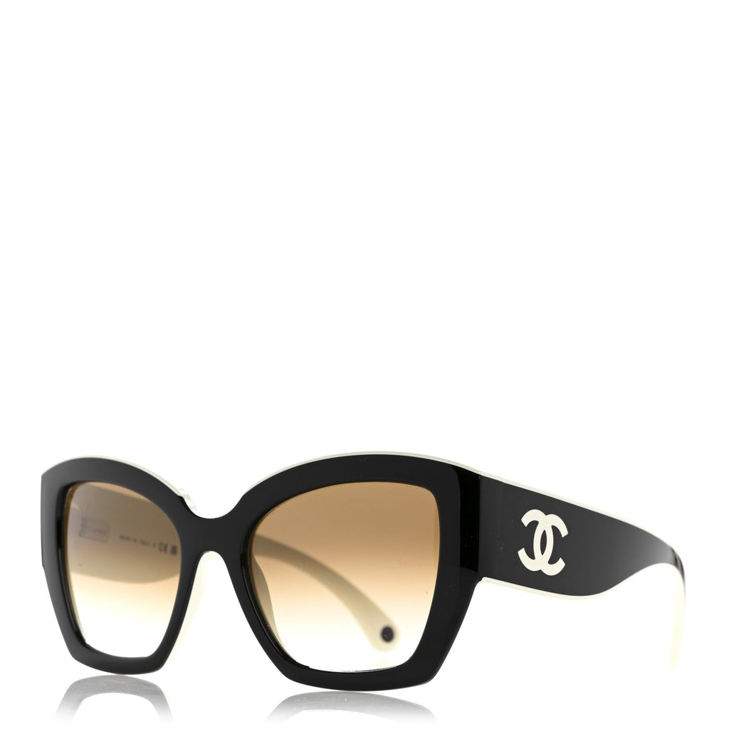 Acetate Square Sunglasses 6058 Black White