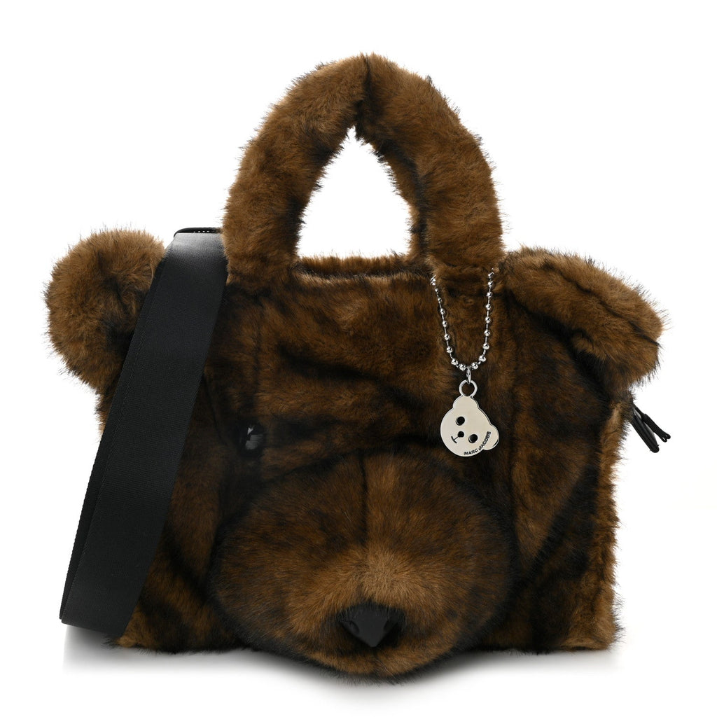 Faux Fur The Teddy Bear Tote Bag Ebony