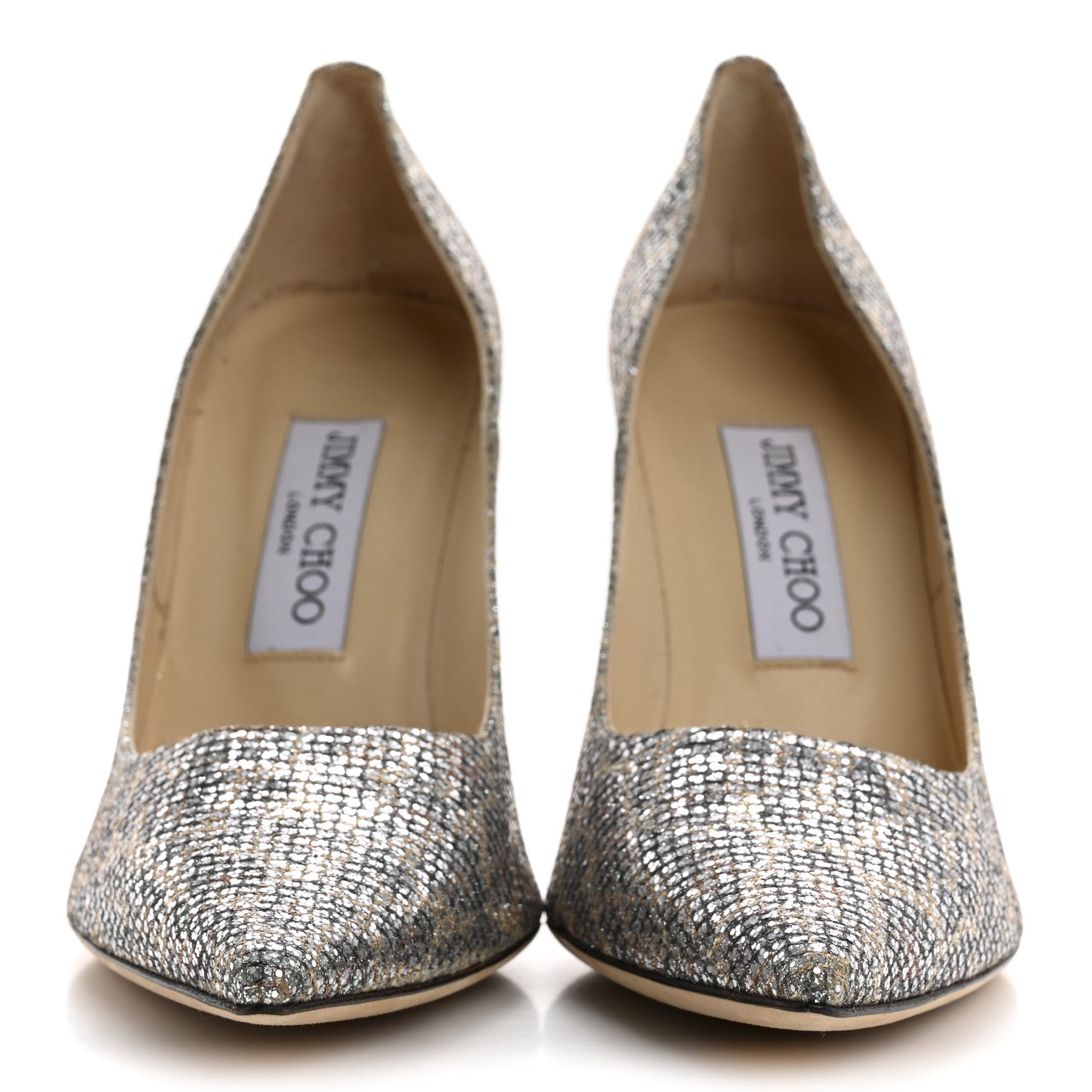 Coarse Glitter Fabric Aurora Leopard Print Abel Pumps 37 Champagne