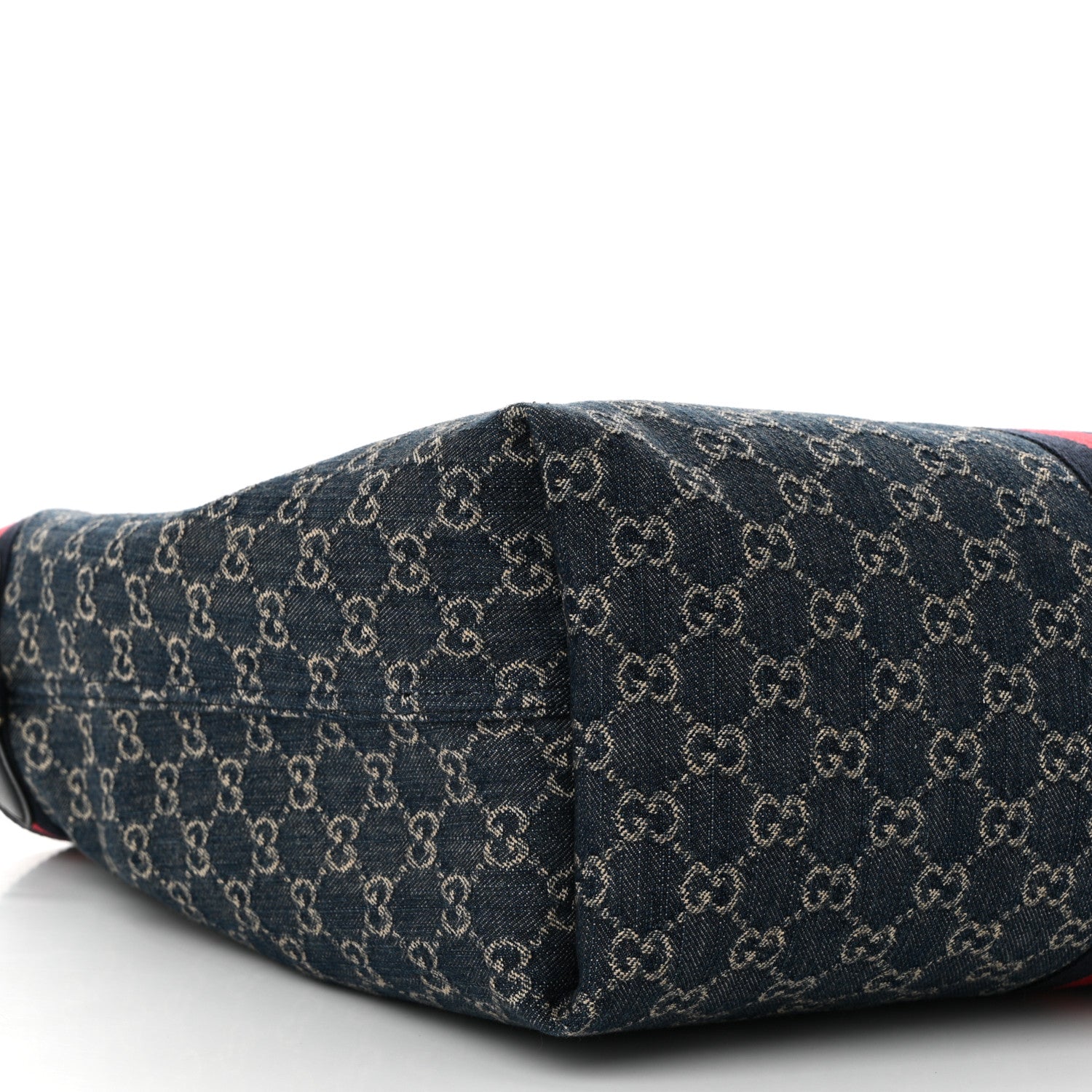 Denim GG Monogram Web Large Giglio Tote Blue