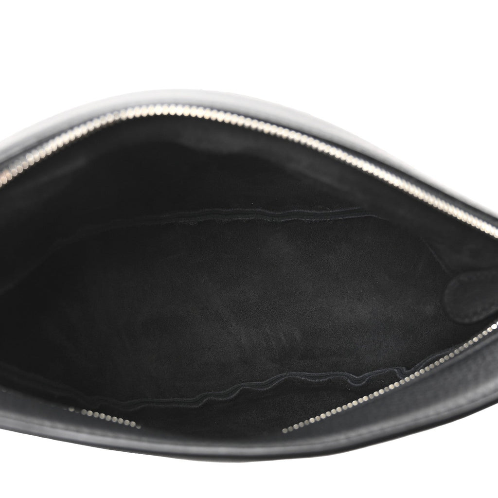 Grained Calfskin Small Slouchy Banana Bag Black