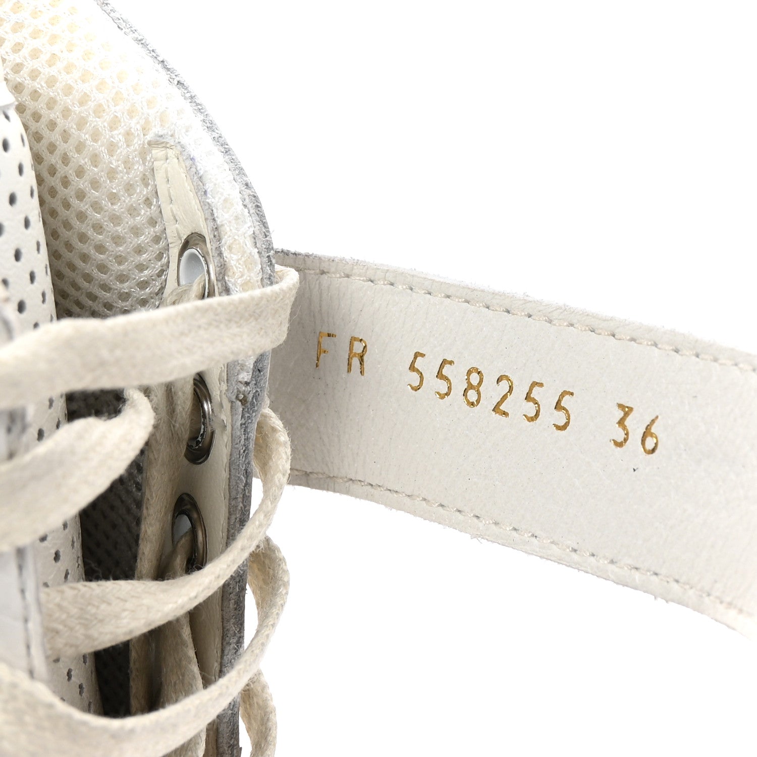 Calfskin Perforated Womens SL24 Sneakers 36 White