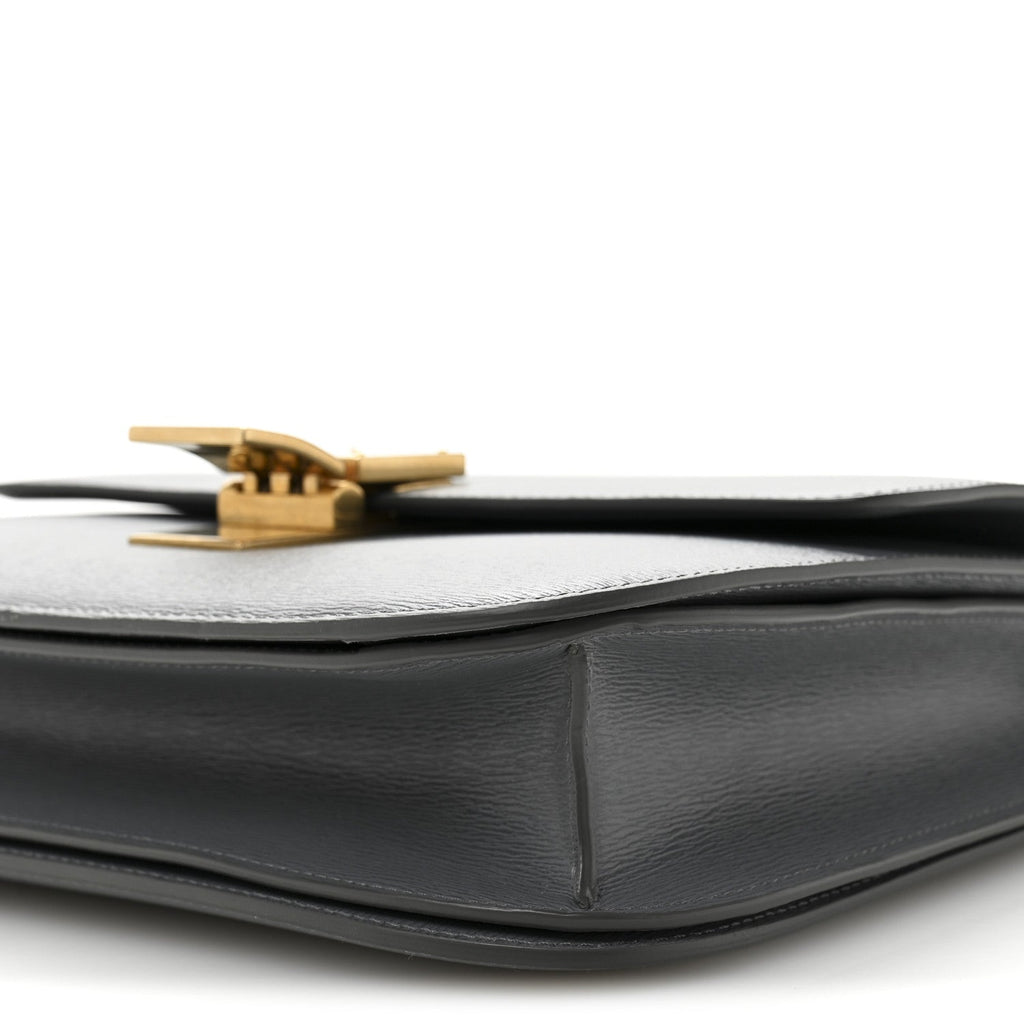 Liege Calfskin Medium Classic Box Flap Bag Grey