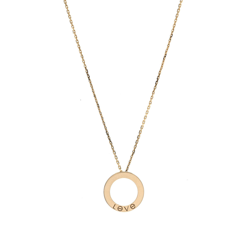 18K Yellow Gold LOVE Pendant Necklace