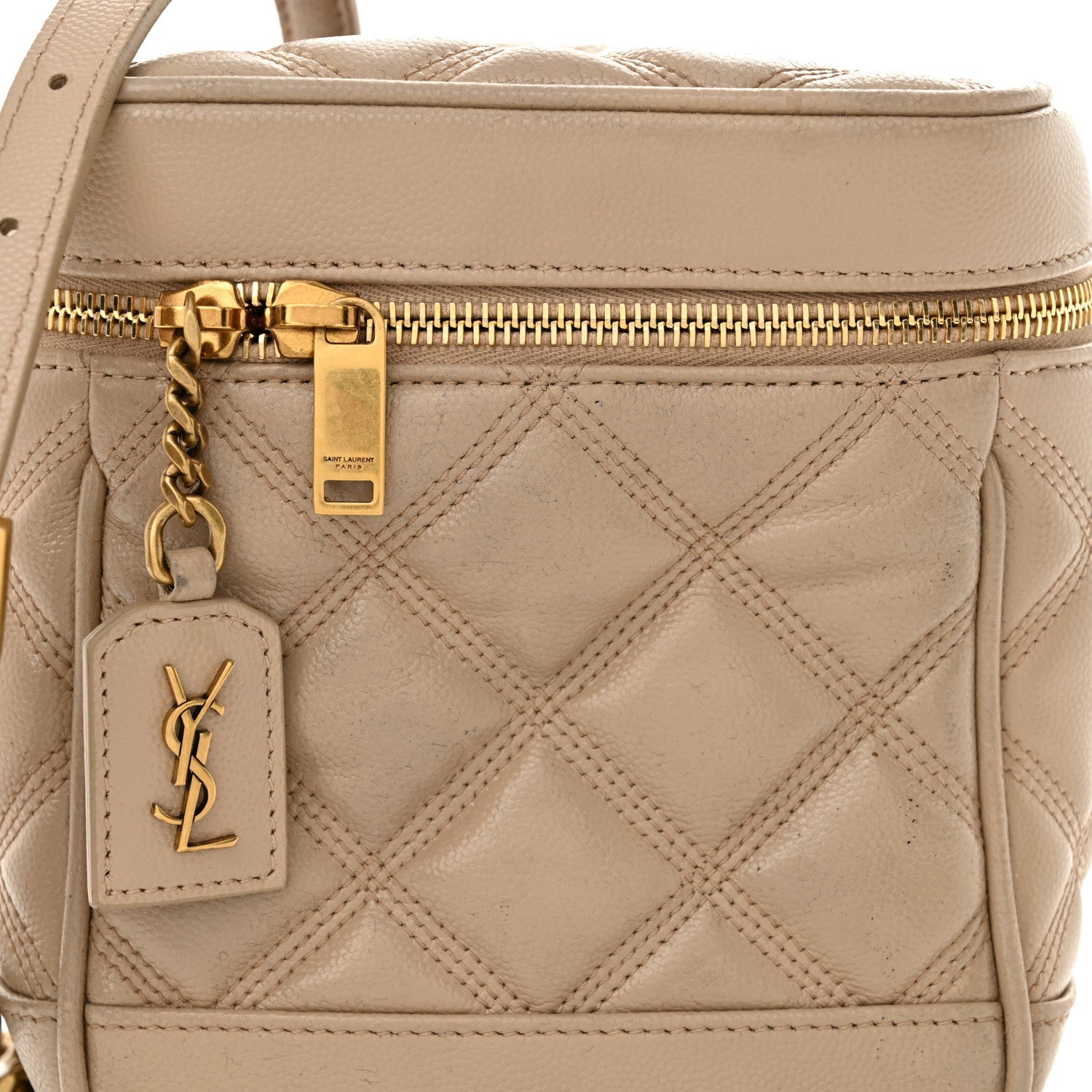 Grain de Poudre Quilted 80's Vanity Bag Dark Beige