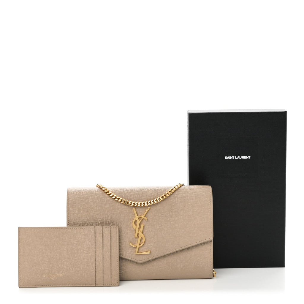 Grain De Poudre Monogram Uptown Chain Wallet Taupe
