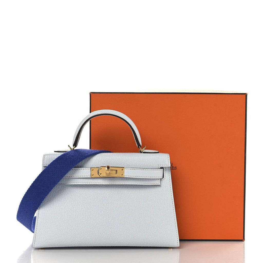 Chevre Mysore Mini Kelly Sellier 20 Bleu Brume Bleu Electrique