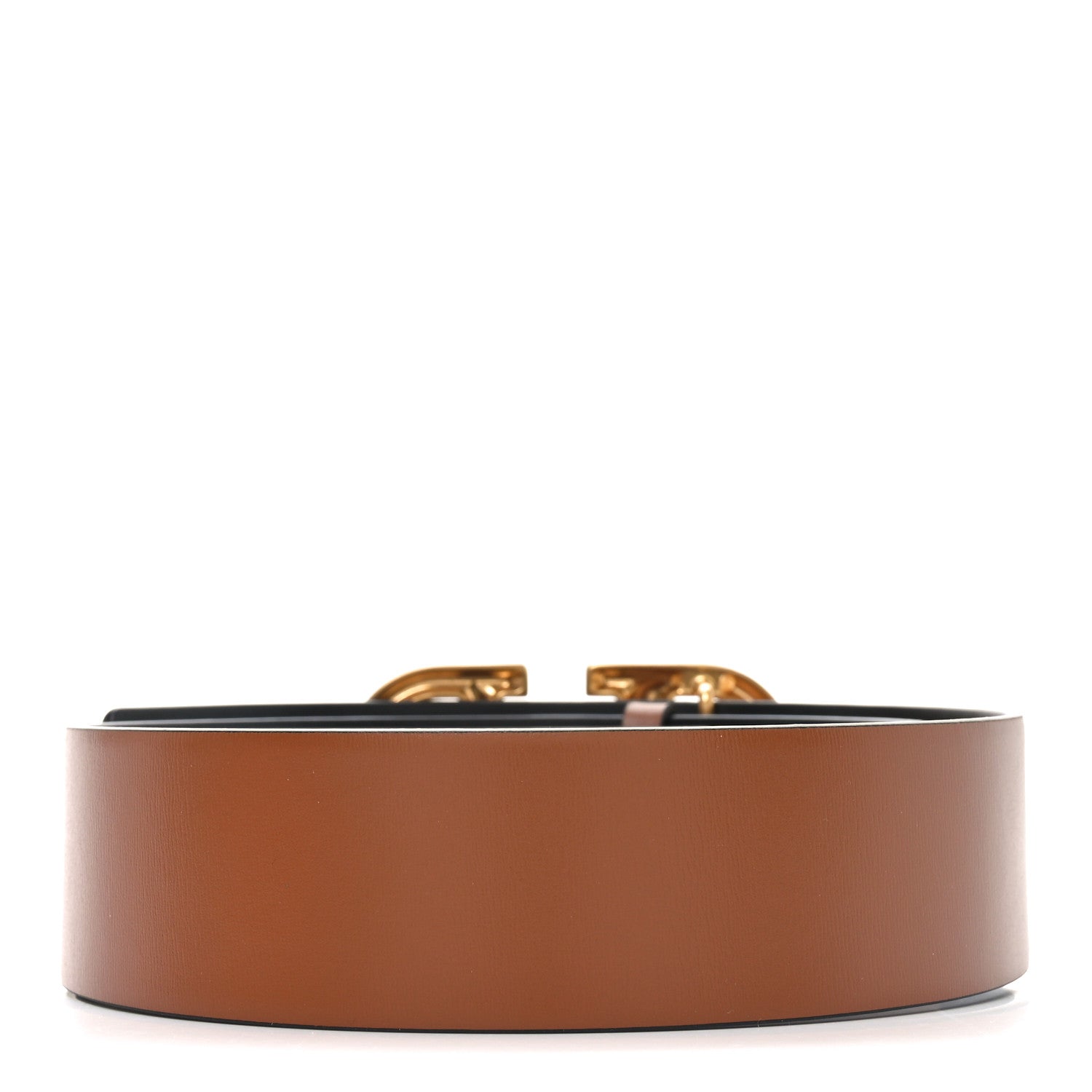 Glossy Calfskin VLogo Reversible 40mm Belt 80 32 Saddle Brown Black