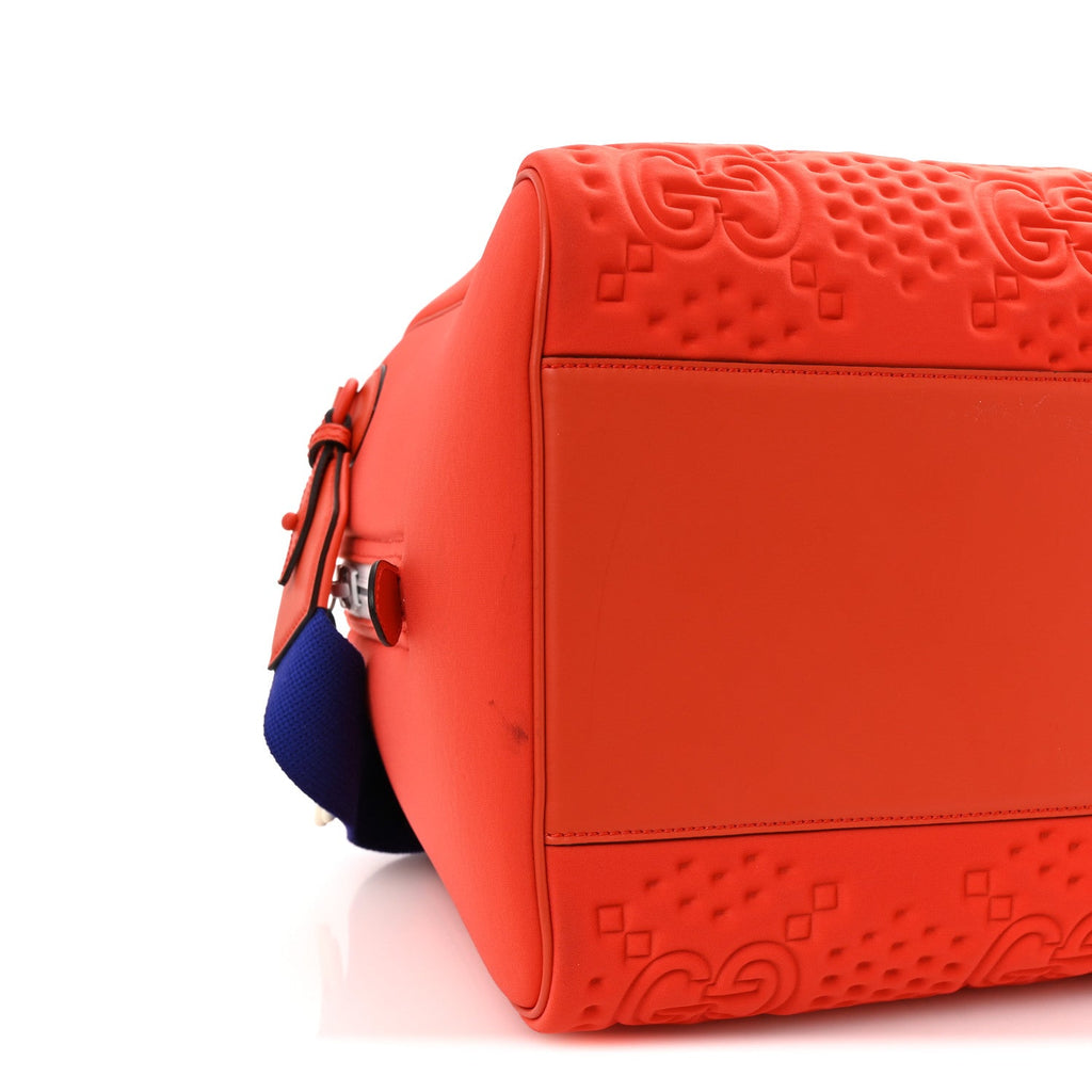 Monogram Jumbo Fabric Malaga GG Embossed Diver Duffle Bag Orange Pop Blue