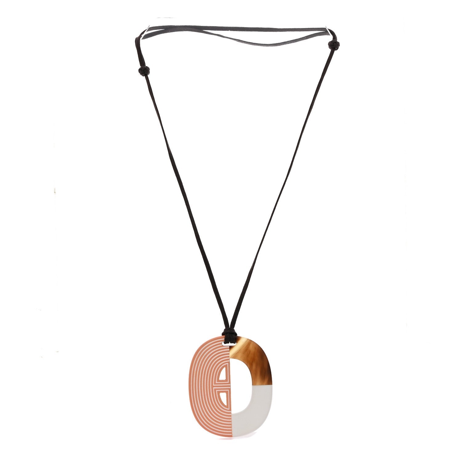 Buffalo Horn Lacquer Lift Remix Necklace PM Meringue