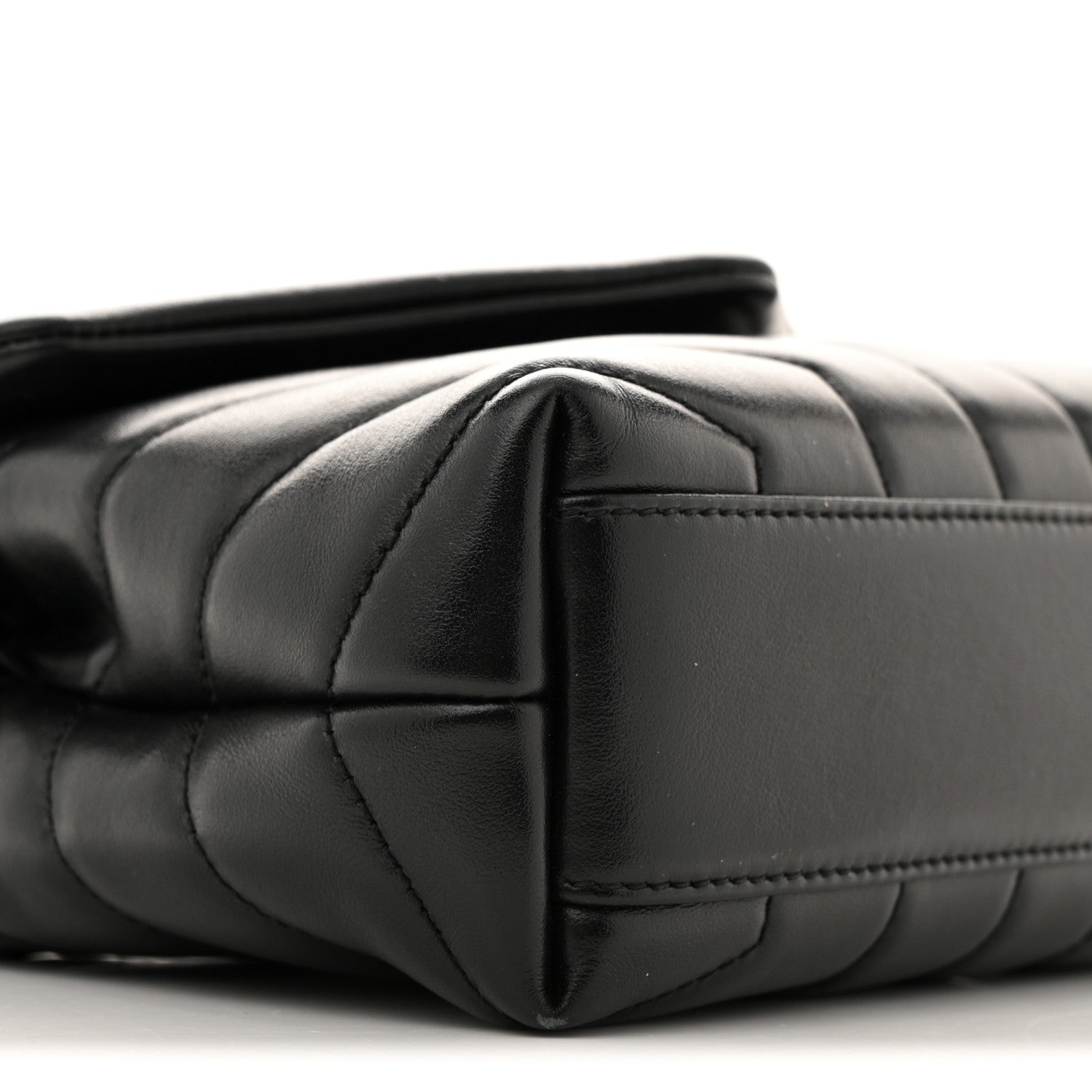 Calfskin Y Quilted Monogram Toy Loulou Crossbody Bag Black