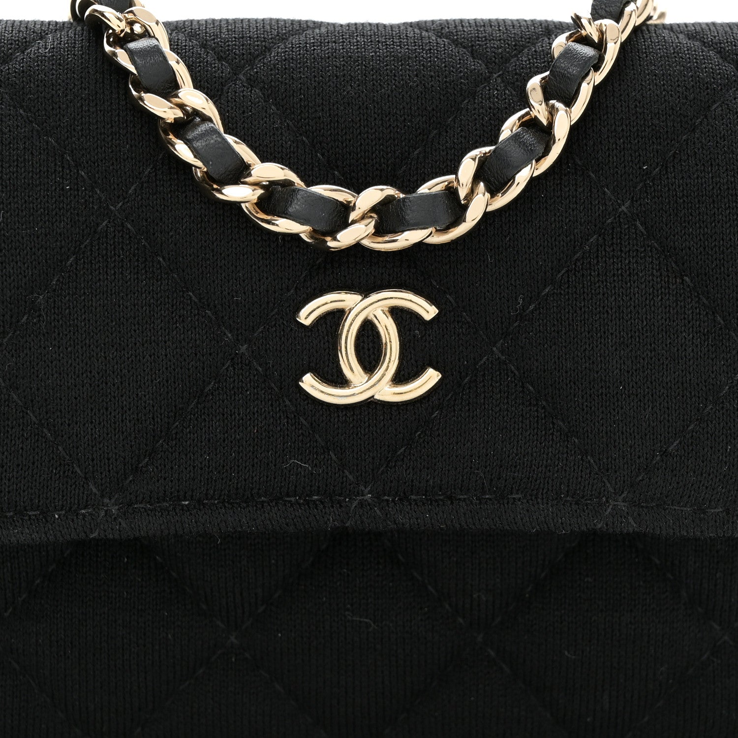 Jersey Quilted Micro Mini Flap Black