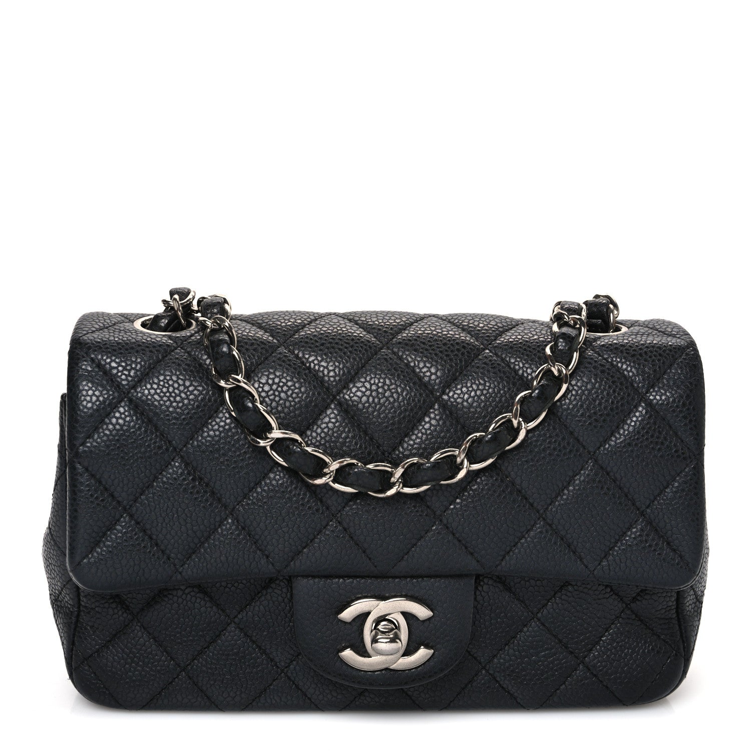 Caviar Quilted Mini Rectangular Flap Black
