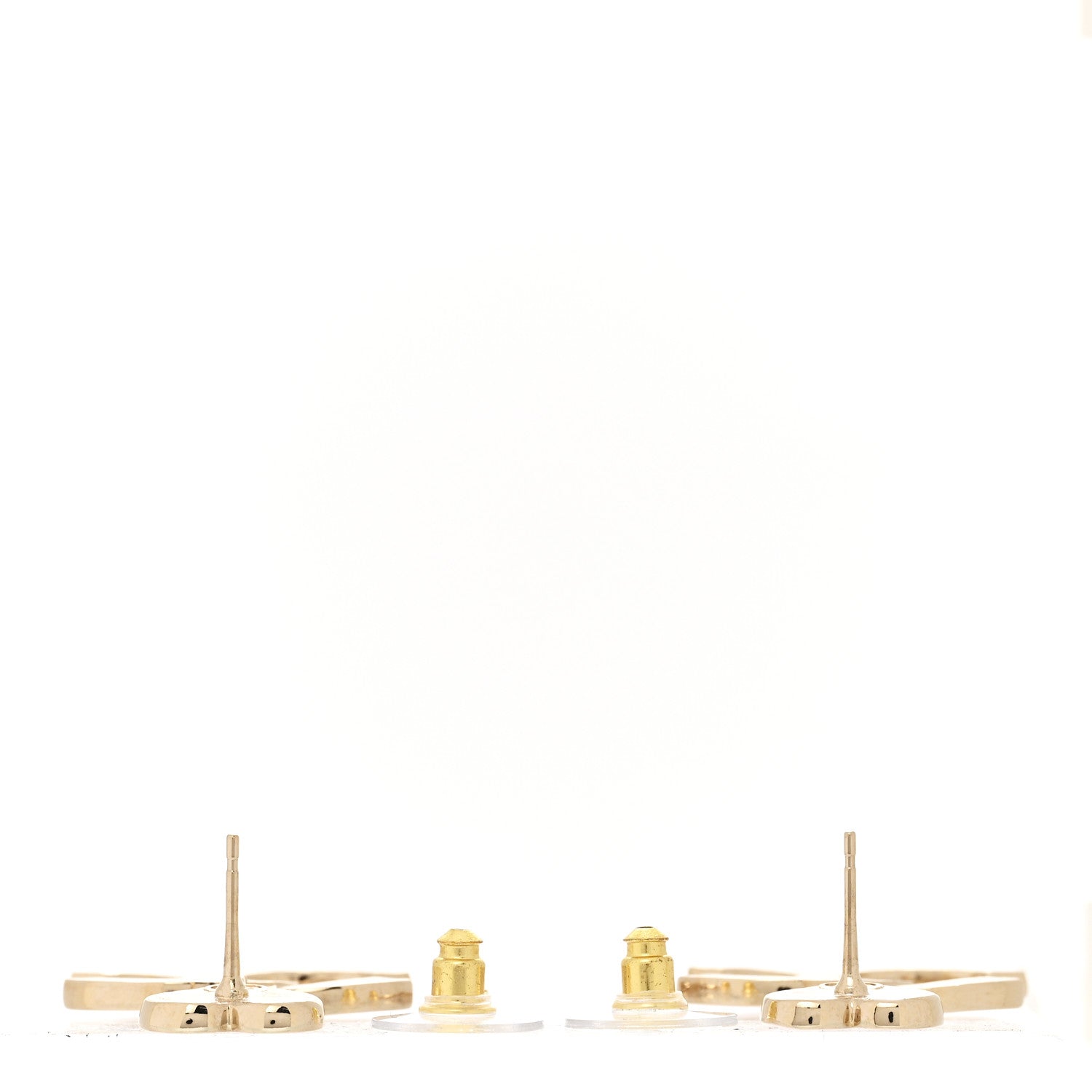 Metal Enamel CC Heart Drop Earrings Gold Black Pink