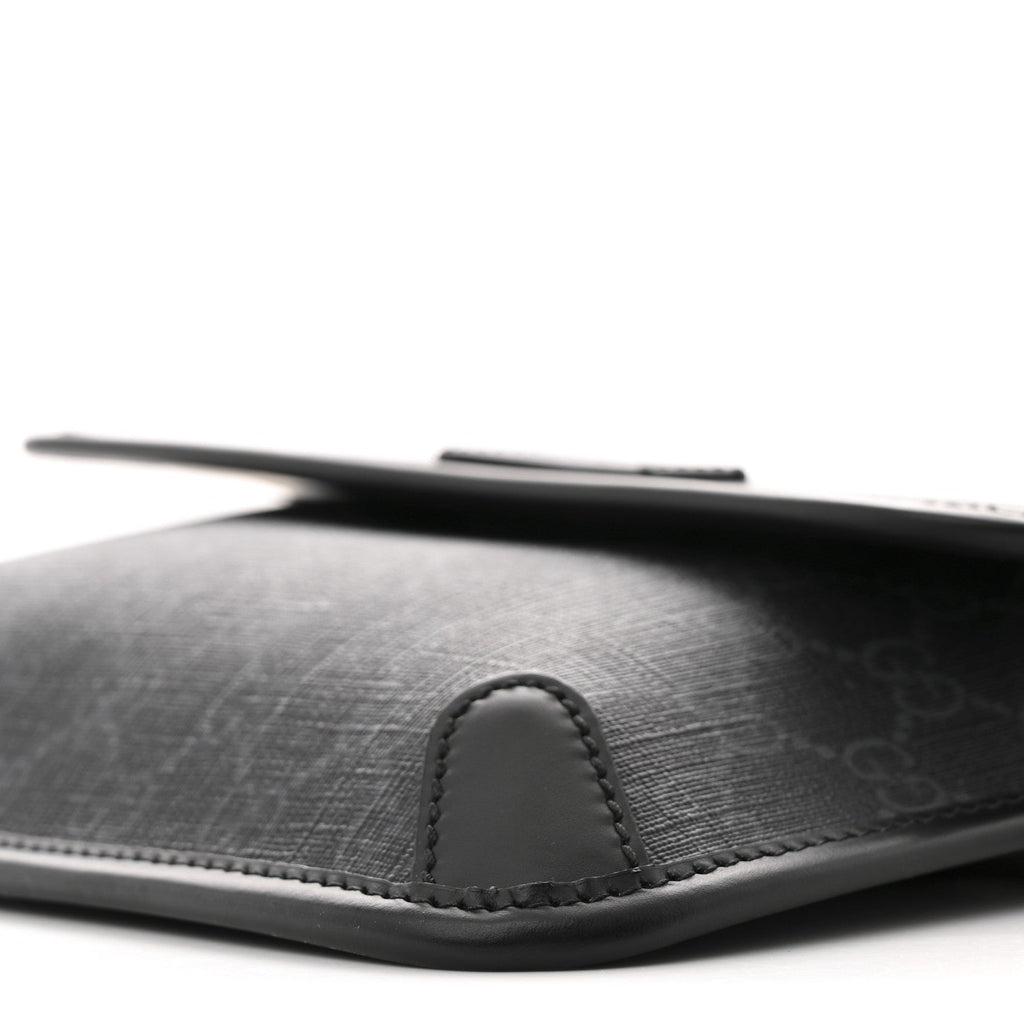 GG Supreme Monogram Web Slim Belt Bag Black Grey