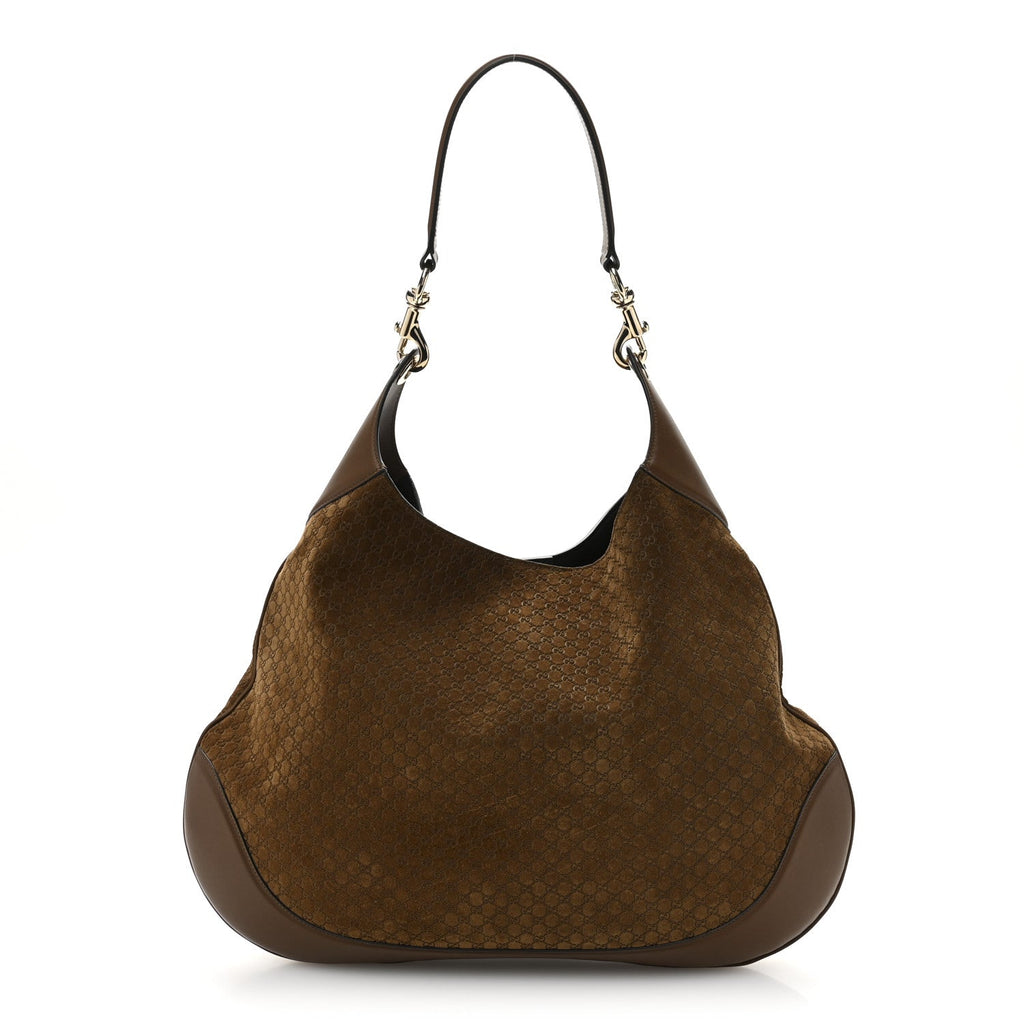 GG Suede B Large Shoulder Bag Brown