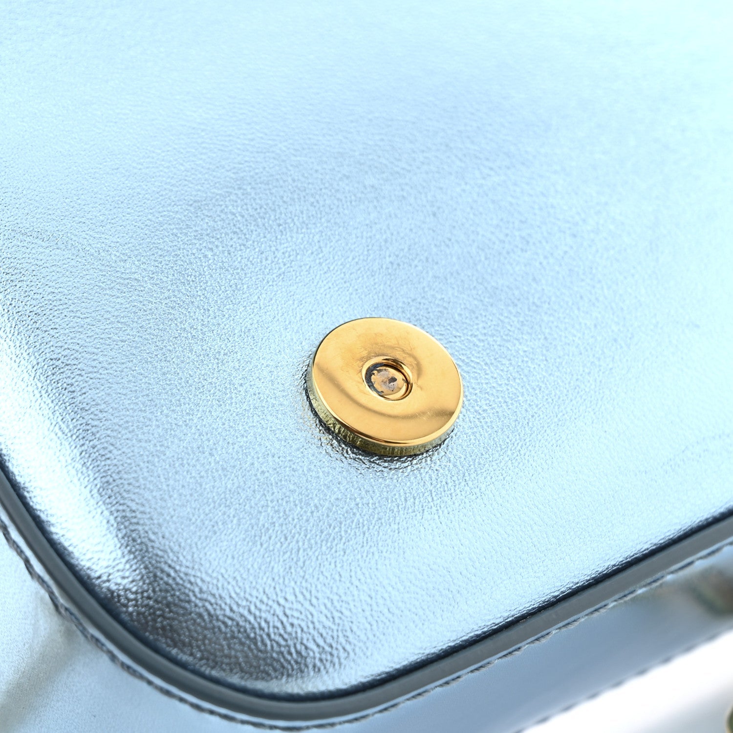 Metallic Nappa Mini DG Girls Shoulder Bag Blue