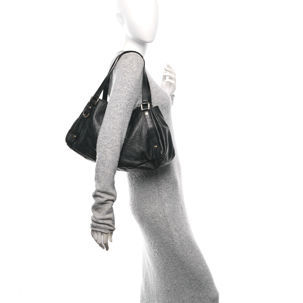 Calfskin Medium Abbey Shoulder Bag Black