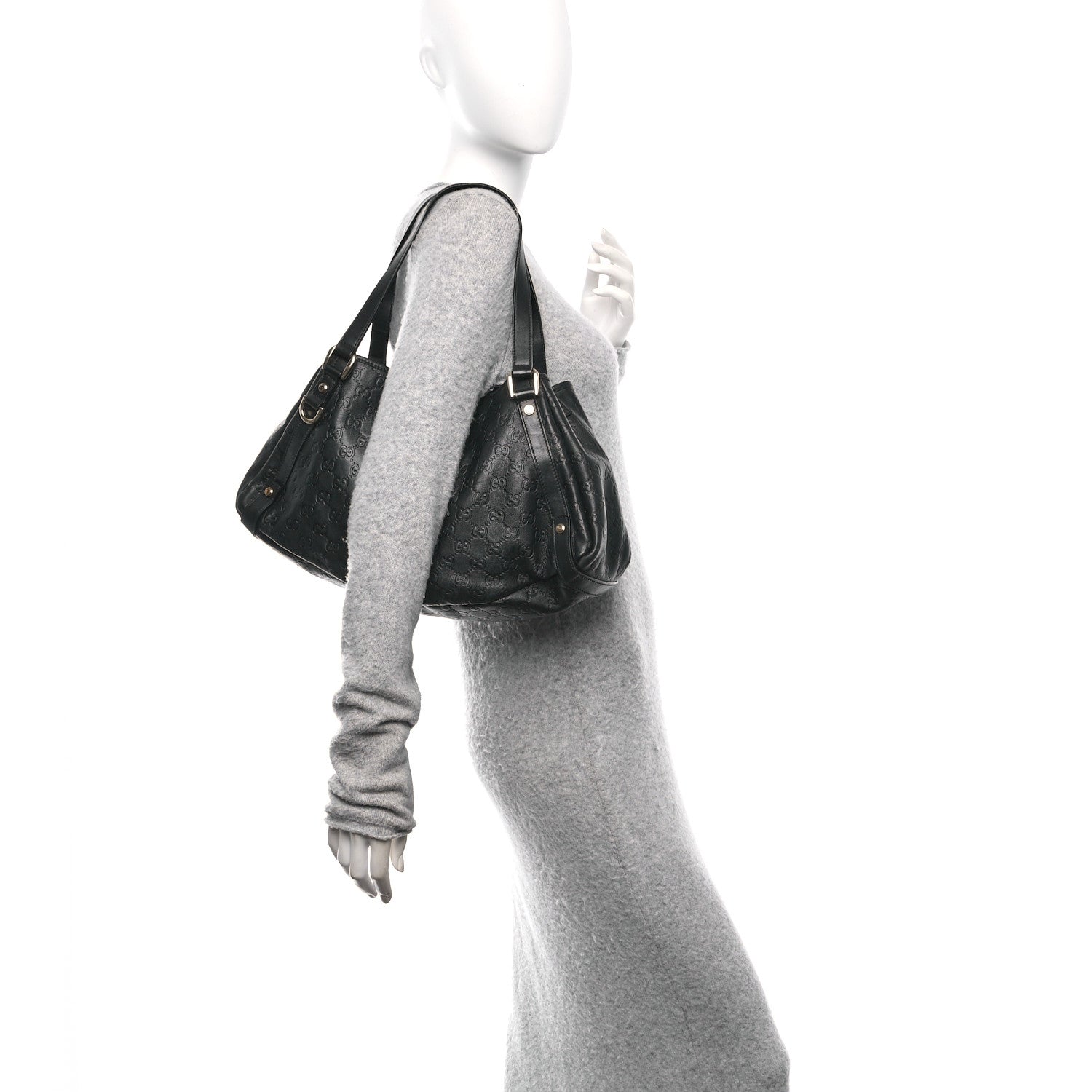 Calfskin Medium Abbey Shoulder Bag Black