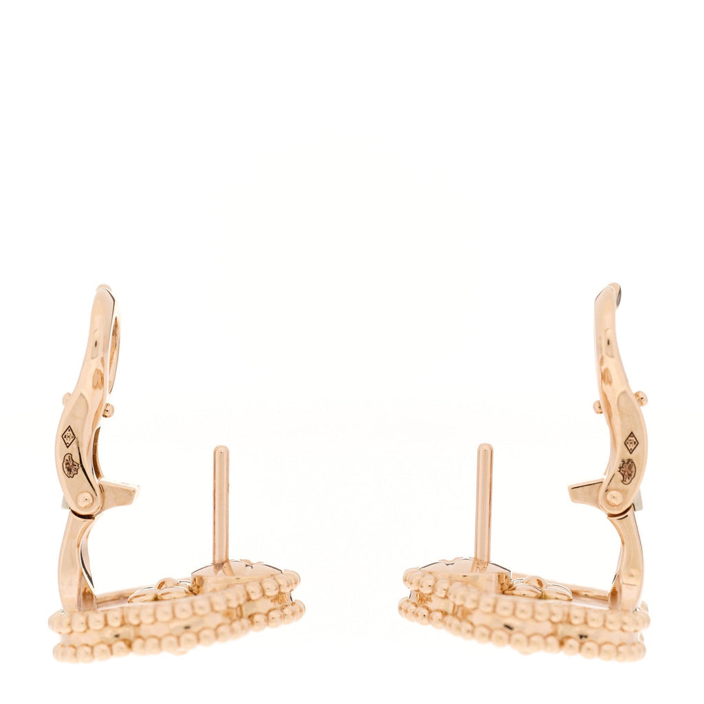 18K Rose Gold Mother of Pearl Lucky Springs Plum Blossom Earrings