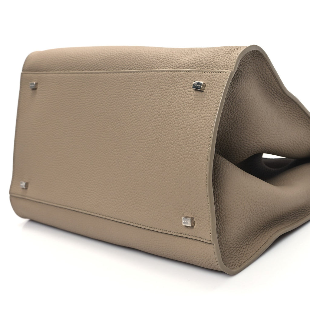 Matte Grained Calfskin Soft Margaux 15 Dark Taupe