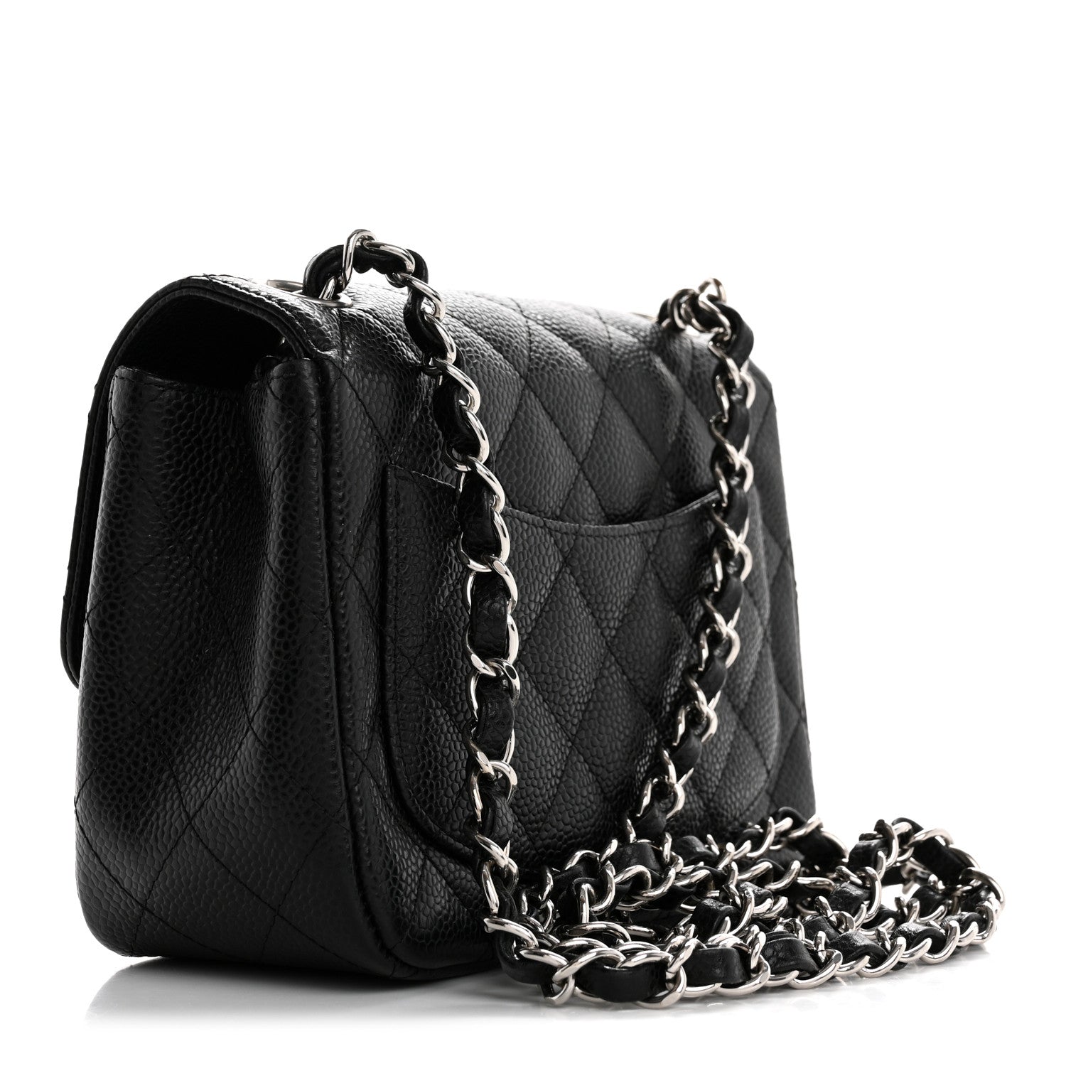 Caviar Quilted Mini Square Flap Black