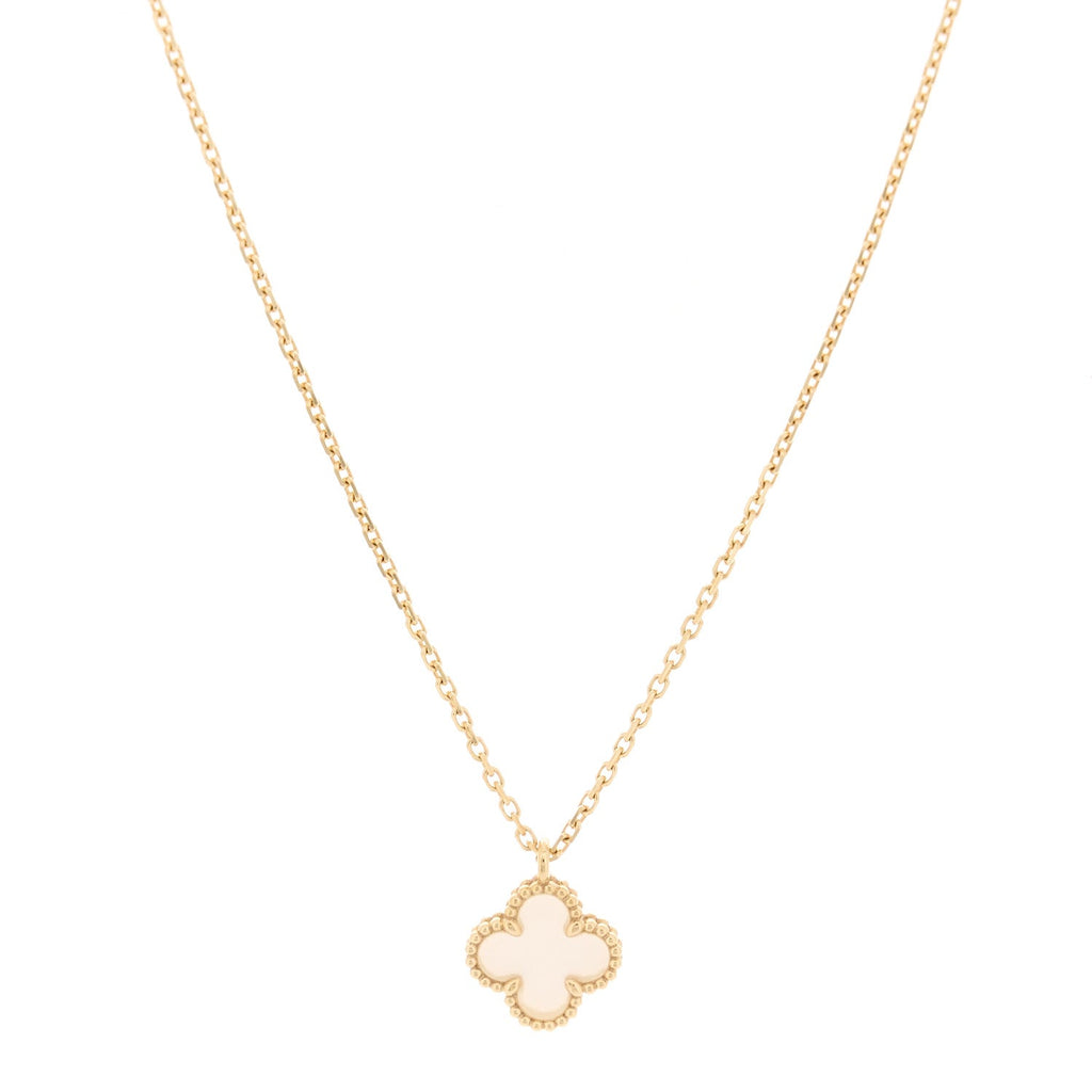 18K Yellow Gold Mother of Pearl Sweet Alhambra Pendant Necklace