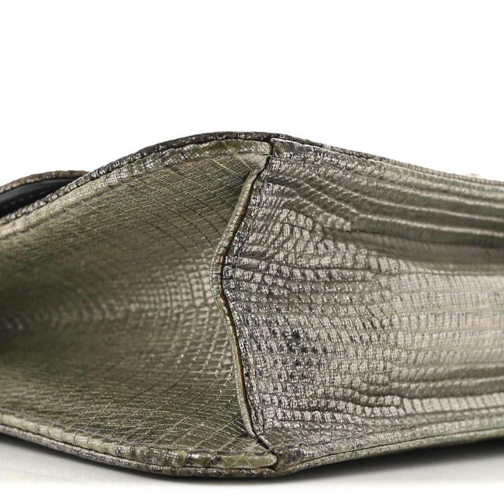 Metallic Lizard Miss Dior Promenade Pouch Gunmetal