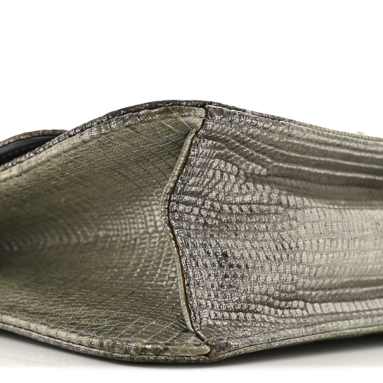 Metallic Lizard Miss Dior Promenade Pouch Gunmetal