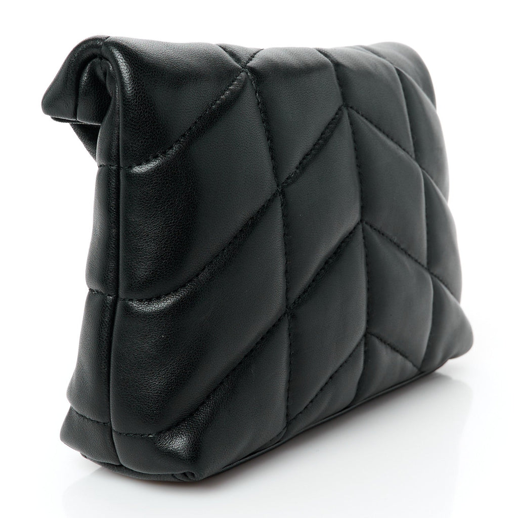 Lambskin Monogram Loulou Puffer Pouch Clutch Black