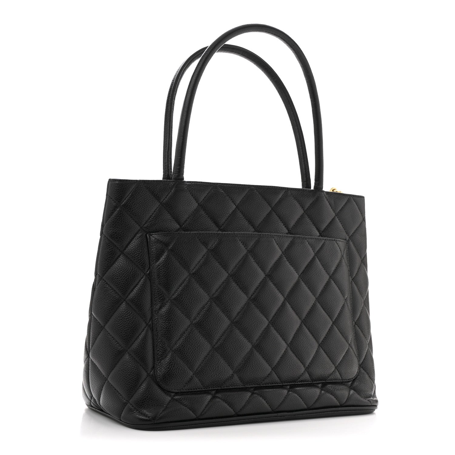 Caviar Quilted Medallion Tote Black