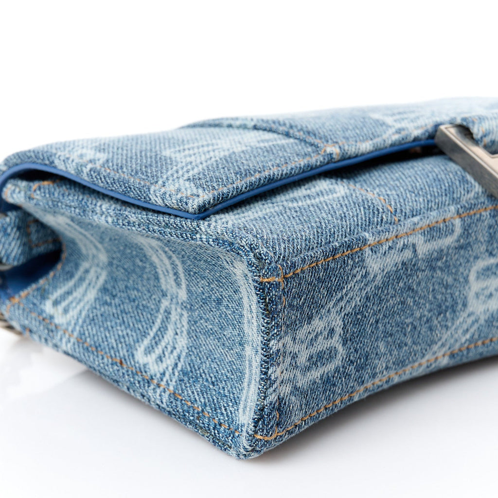 Denim BB Monogram Hourglass Chain Bag Blue