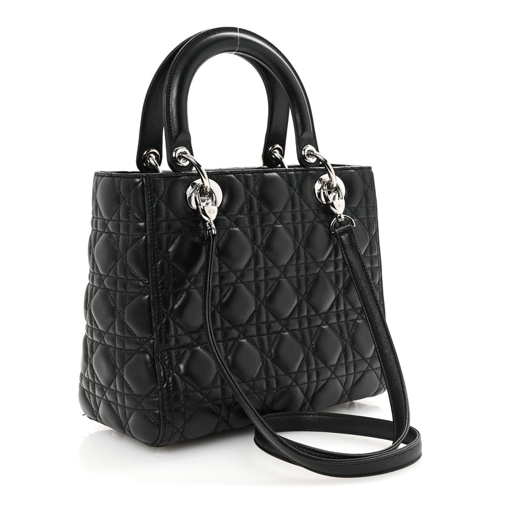 Lambskin Cannage Medium Lady Dior Black