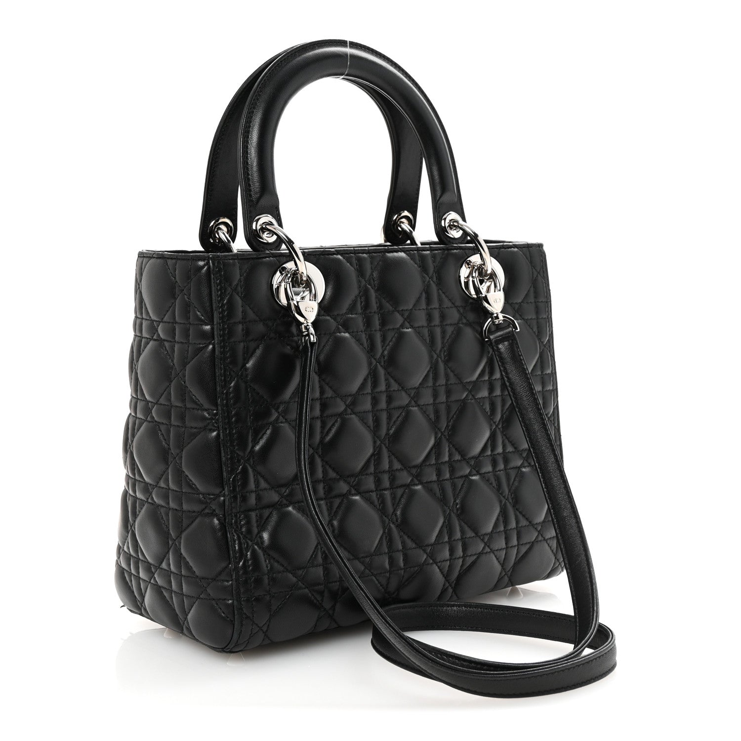 Lambskin Cannage Medium Lady Dior Black