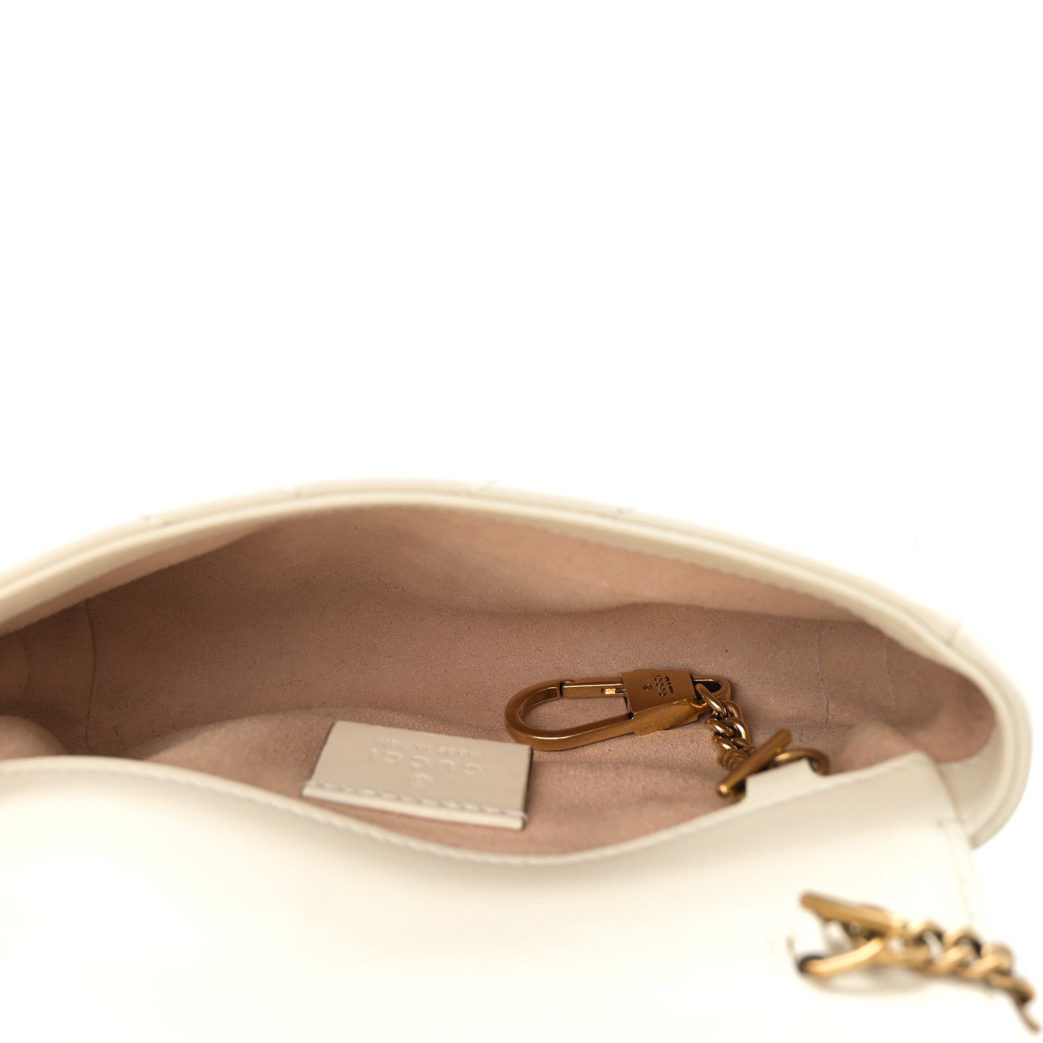 Calfskin Matelasse Super Mini GG Marmont Shoulder Bag White