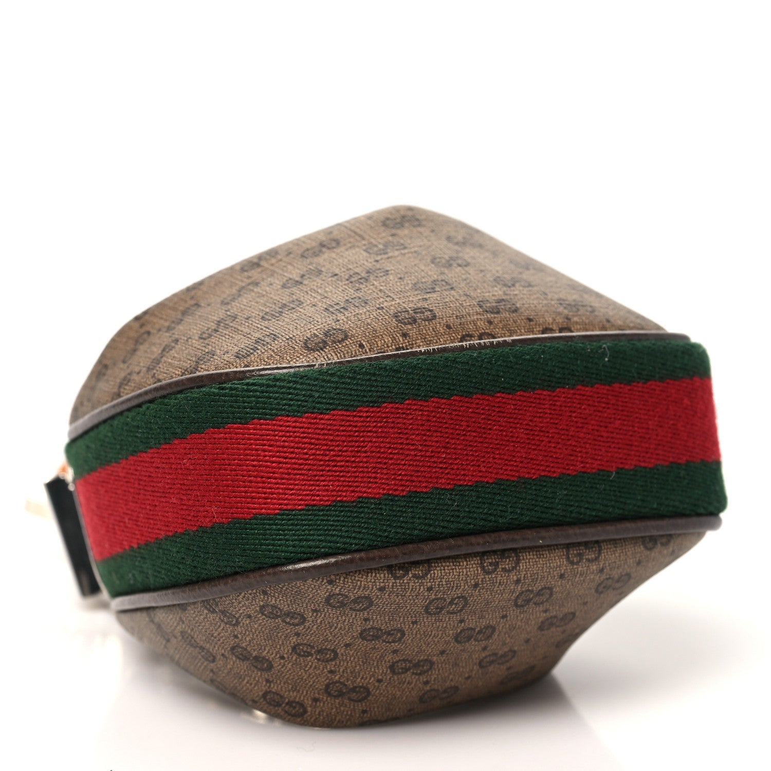 GG Supreme Monogram Textured Calfskin Web Mini Attache Hobo Beige Ebony New Acero