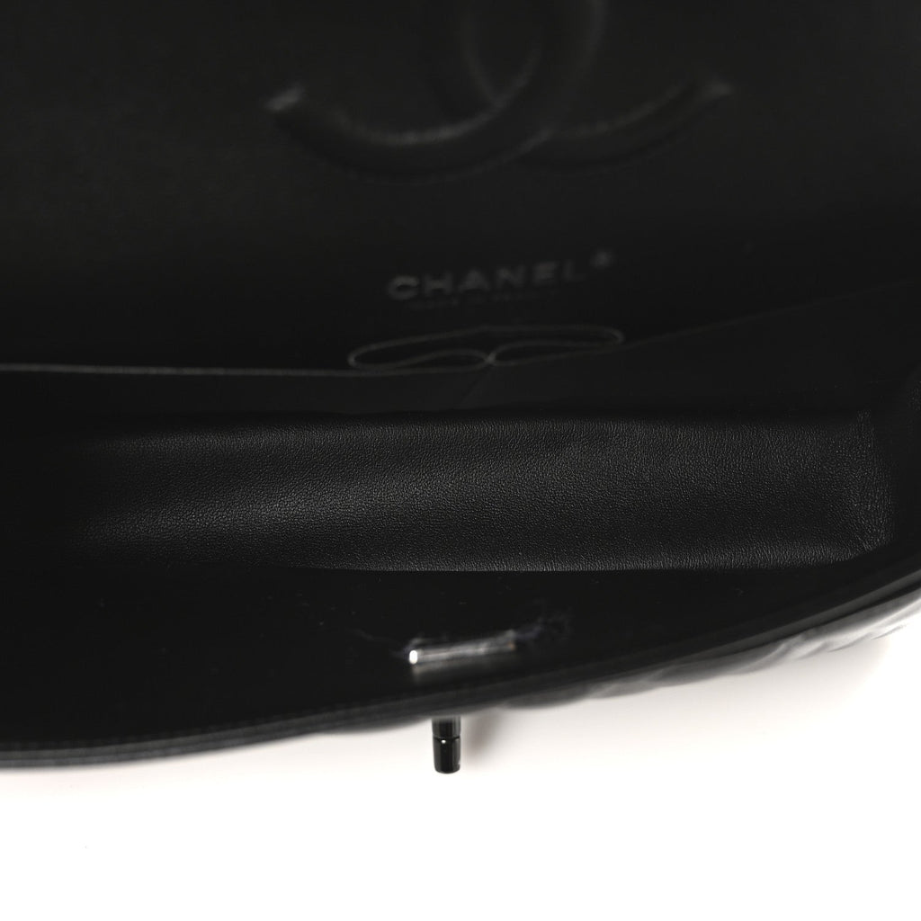 Lambskin Quilted Medium Double Flap So Black