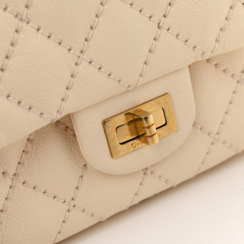 Aged Calfskin Quilted 2.55 Reissue 226 Flap Ivory