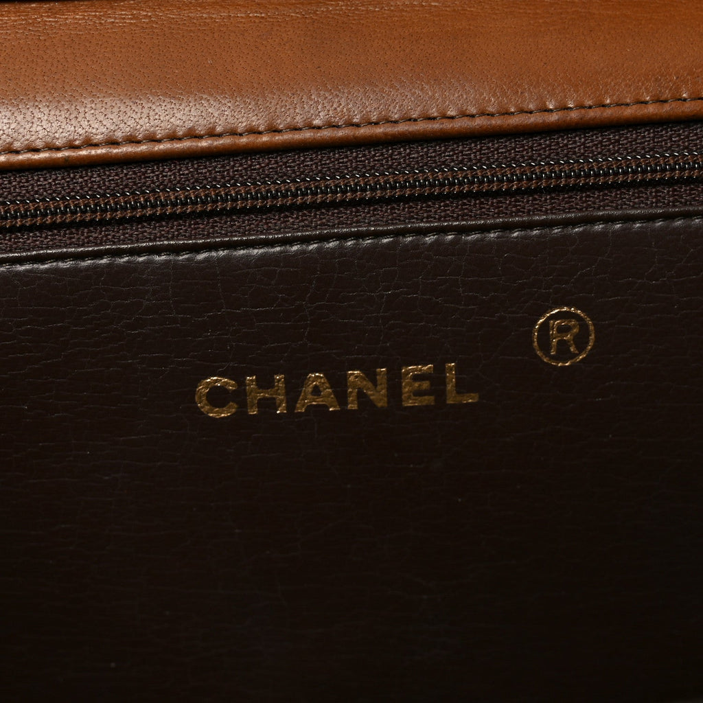 Lambskin Quilted Medium Single Flap Brown