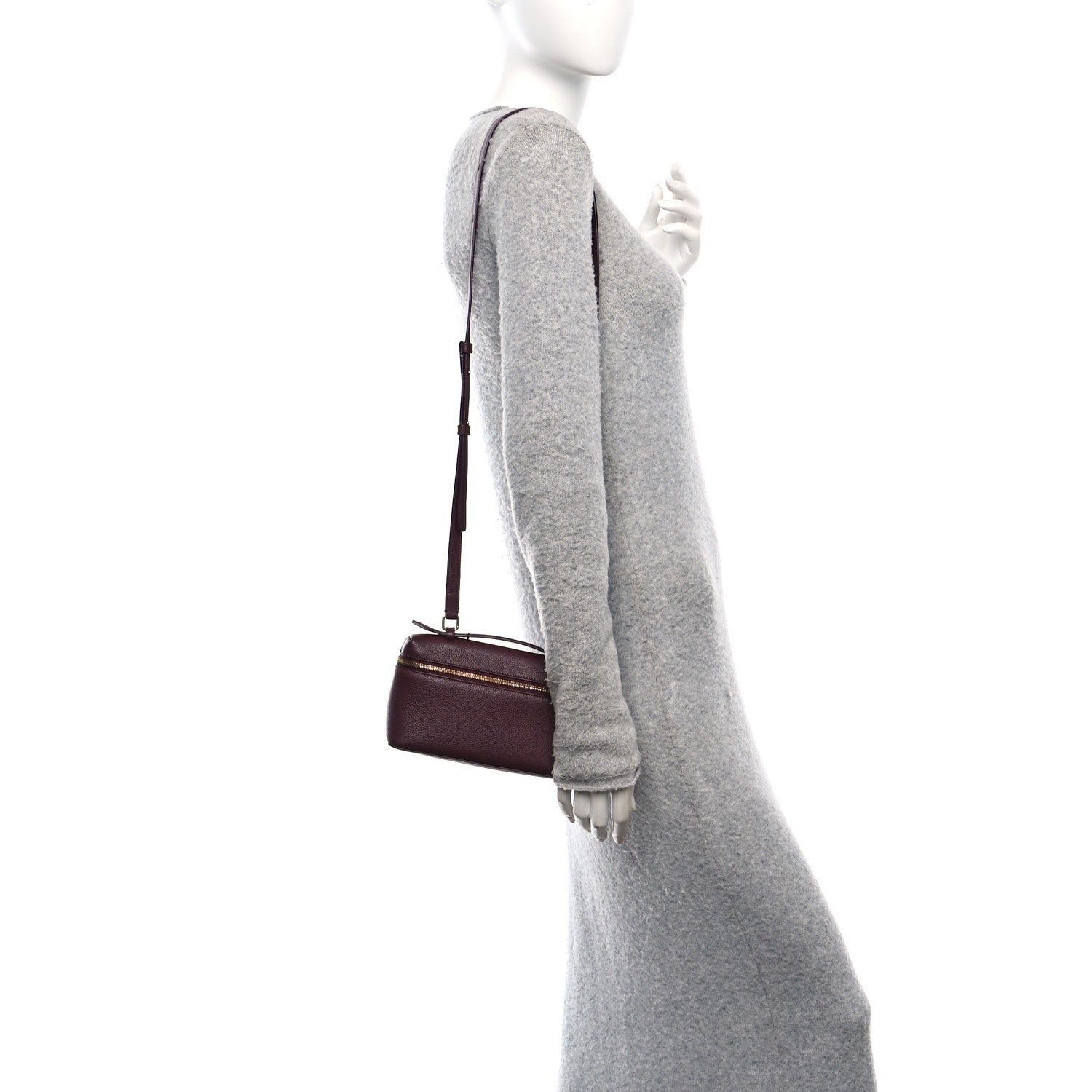 Grained Calfskin L19 Extra Pocket Pouch Azuki Beans