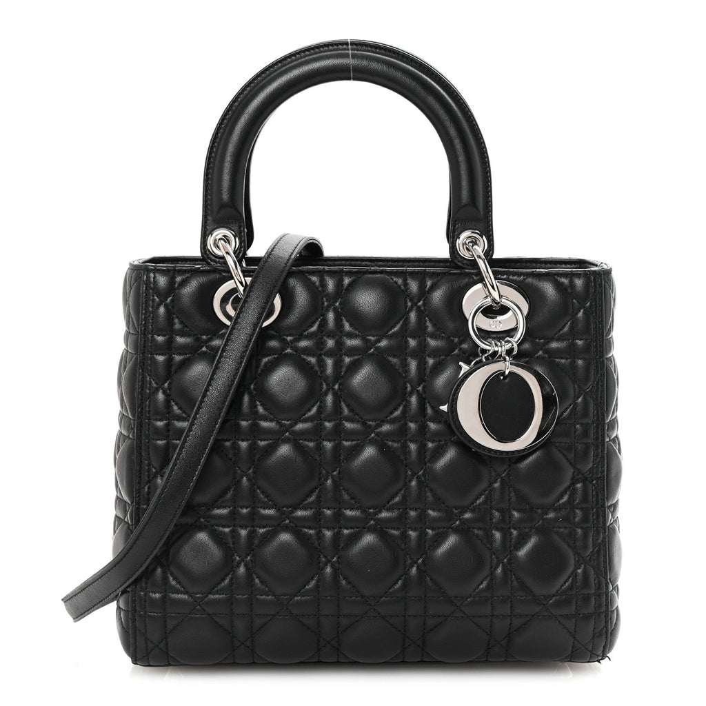 Lambskin Cannage Medium Lady Dior Black