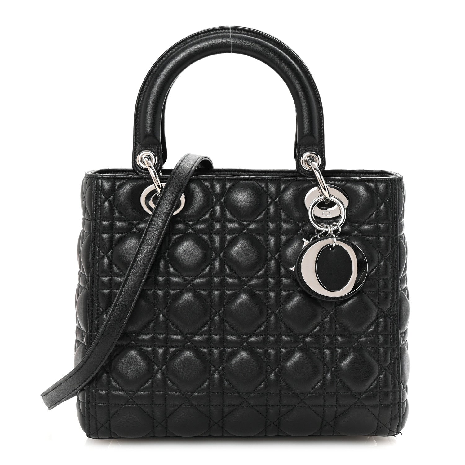 Lambskin Cannage Medium Lady Dior Black