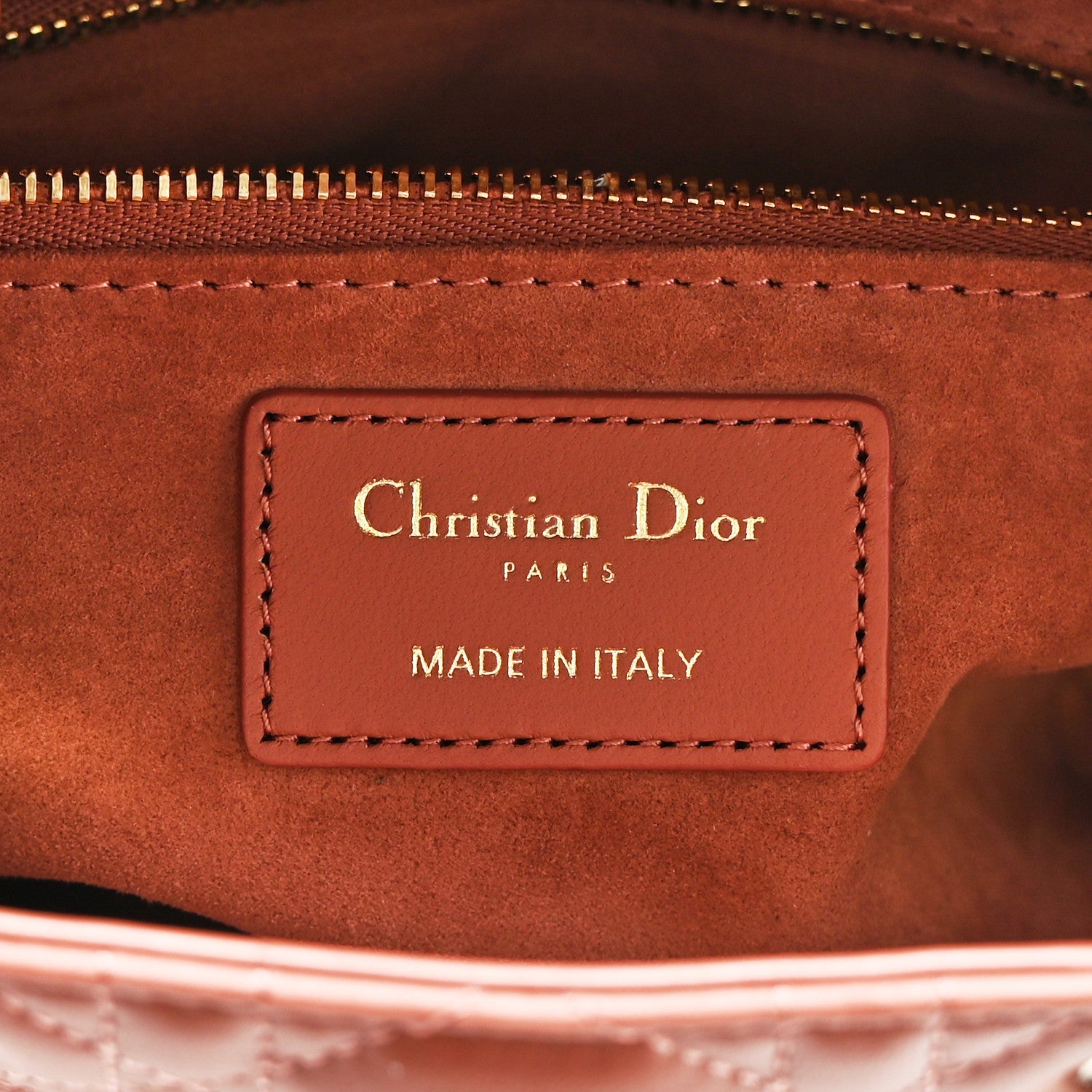 Lambskin Cannage Small My ABCDior Lady Dior Rust