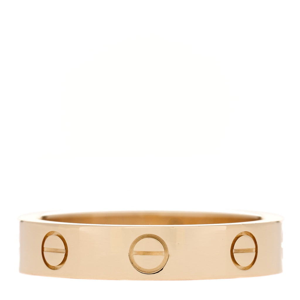 18K Yellow Gold Diamond 4mm LOVE Wedding Band Ring 54 6.75