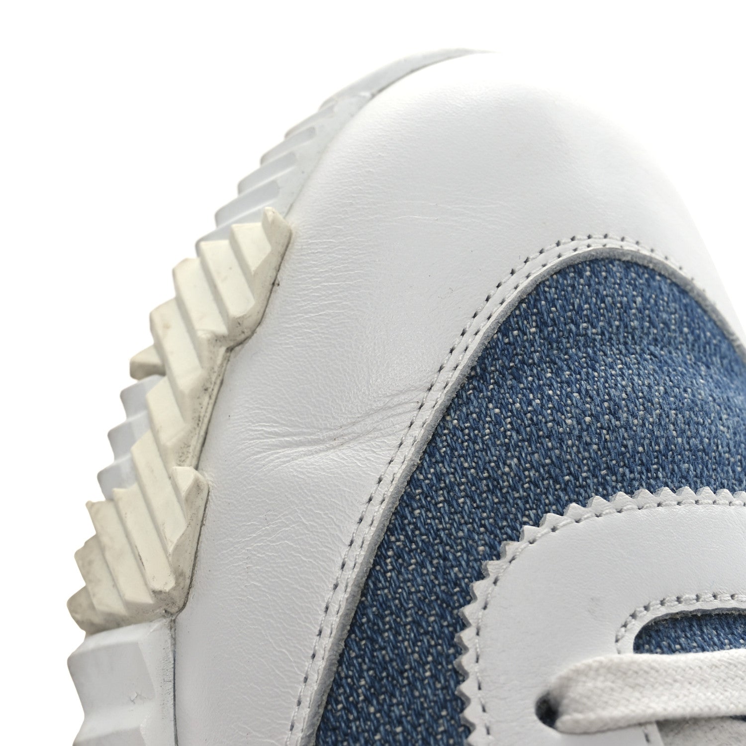 Denim Suede Goatskin Bouncing Sneakers 37 Bleu Clair White