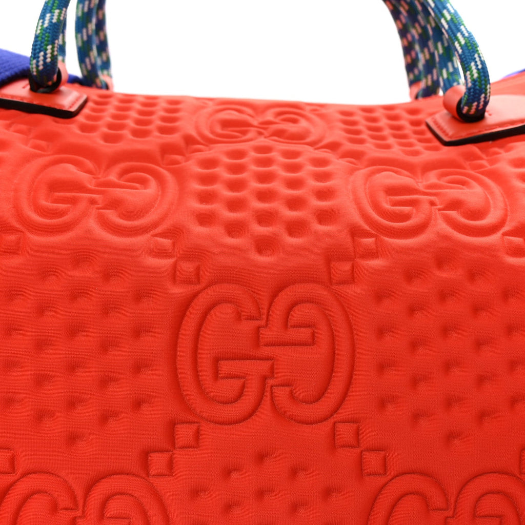 Monogram Jumbo Fabric Malaga GG Embossed Diver Duffle Bag Orange Pop Blue