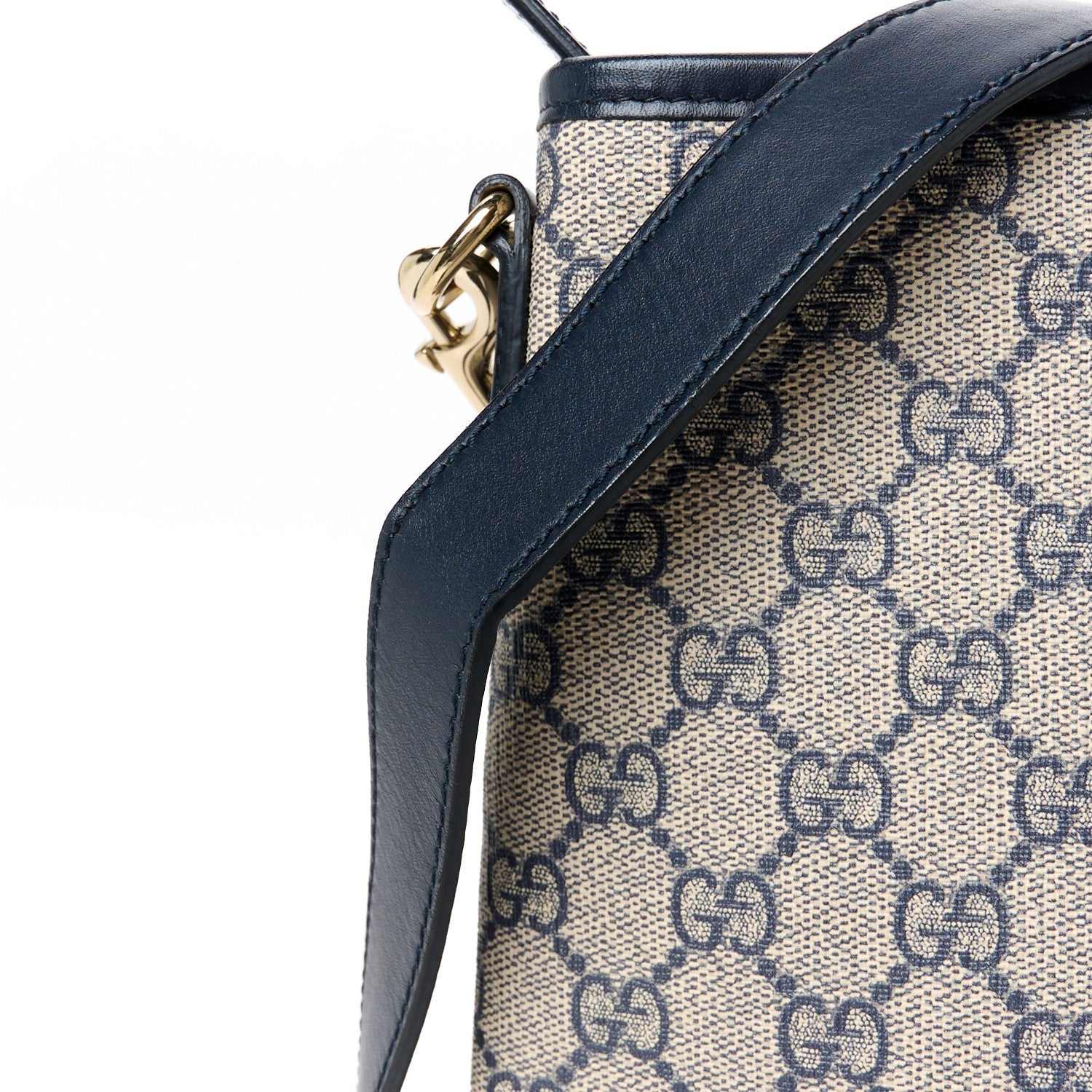 GG Plus Monogram Medium Flat Messenger Bag Navy