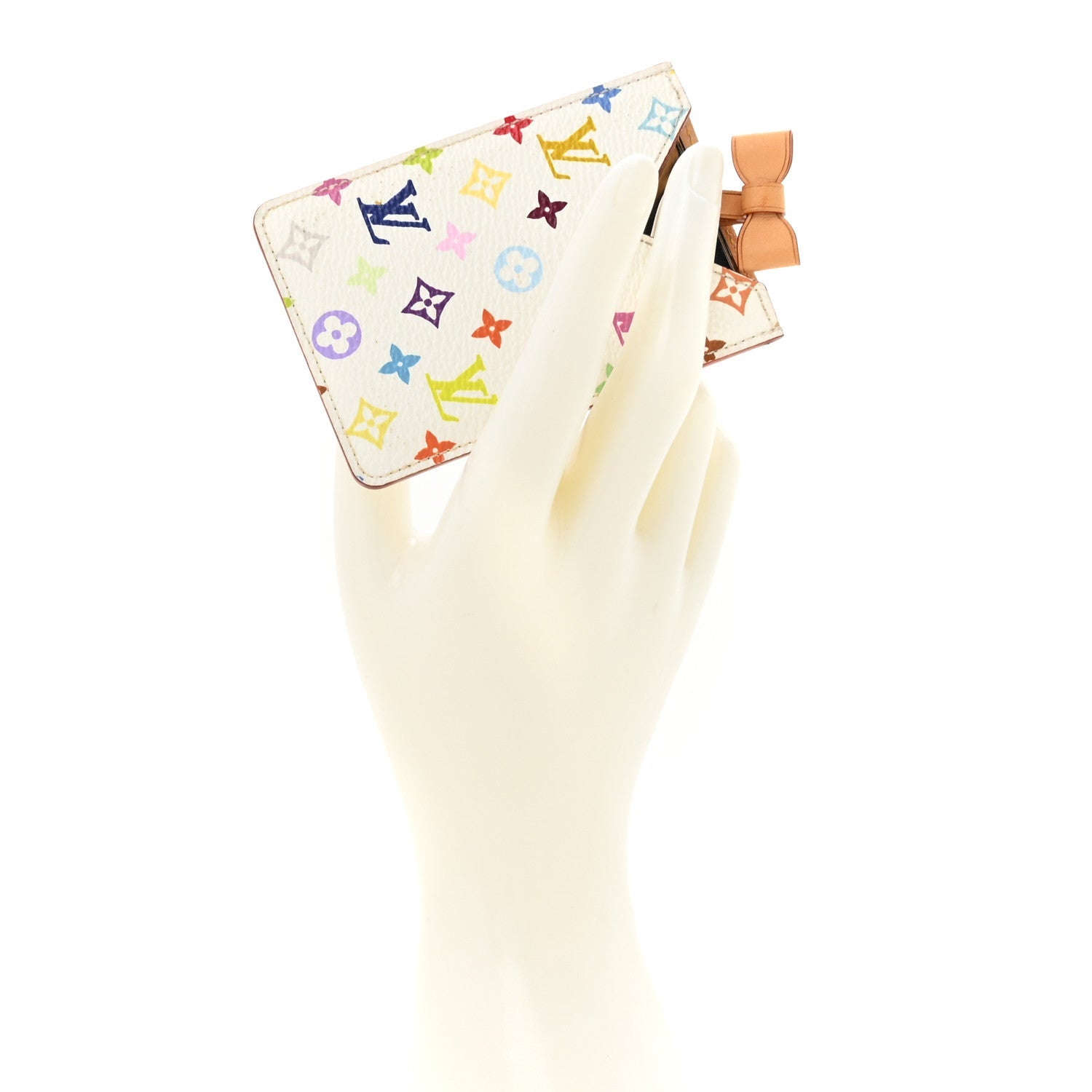 Monogram Multicolor Mirror and Case Pouch White