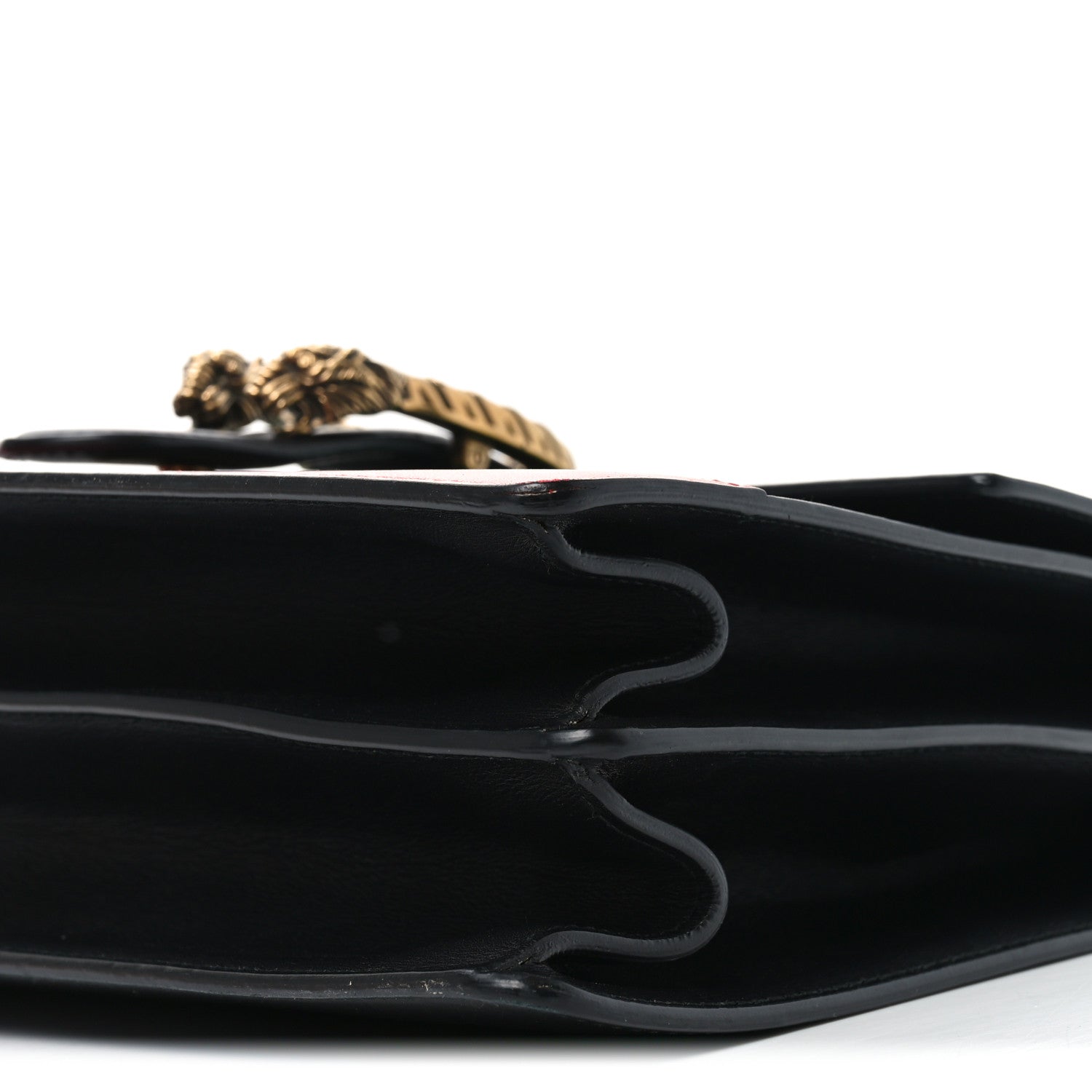 Calfskin Bamboo Web Large Dionysus Top Handle Bag Black Bright Evergreen Hibiscus Red